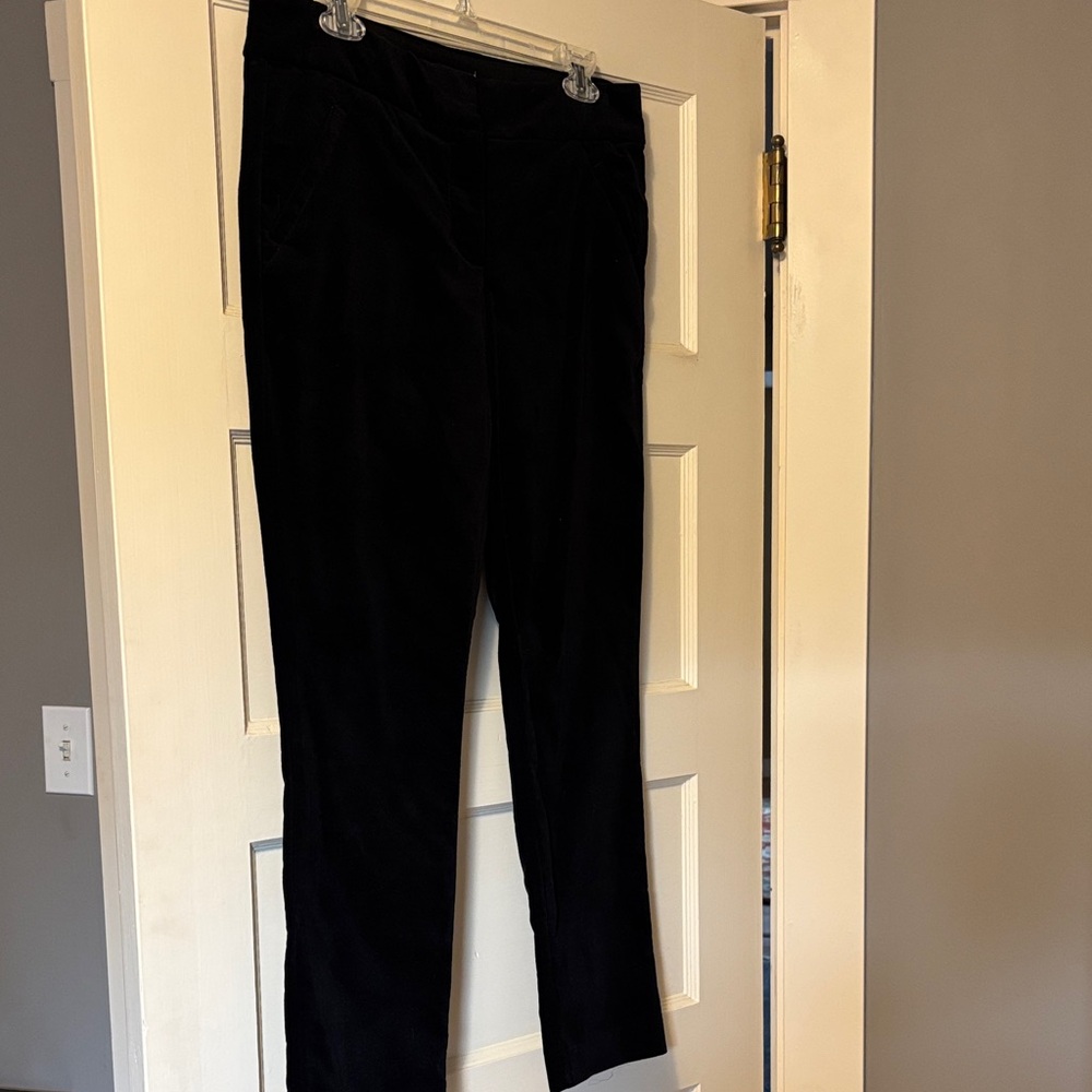 Black Velvet Straight-Leg Pants